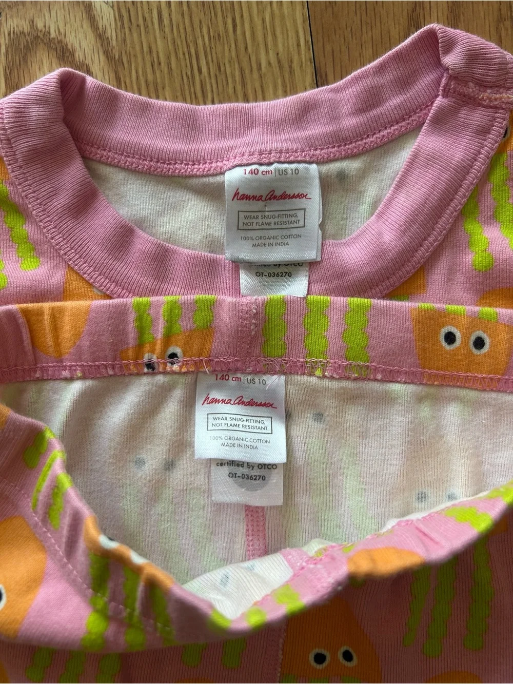 Hanna Andersson Pink & Orange Jellyfish Pajama Set Size 140/US10